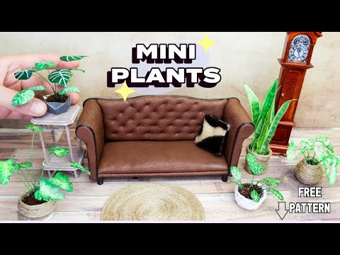 How to make miniature plants and pots for your dollhouse.