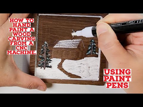 How to hand paint a CNC wood carving using Acrylic Paint Pens.