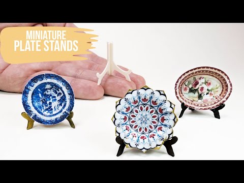 How to make a 1/12 scale miniature plate stand out of cardboard.
