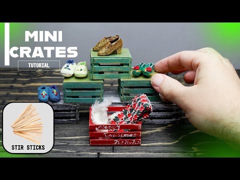 How to make miniature wooden crates from stir sticks.