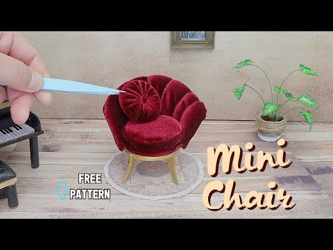 How to make a 1/12 scale miniature velvet shell chair.